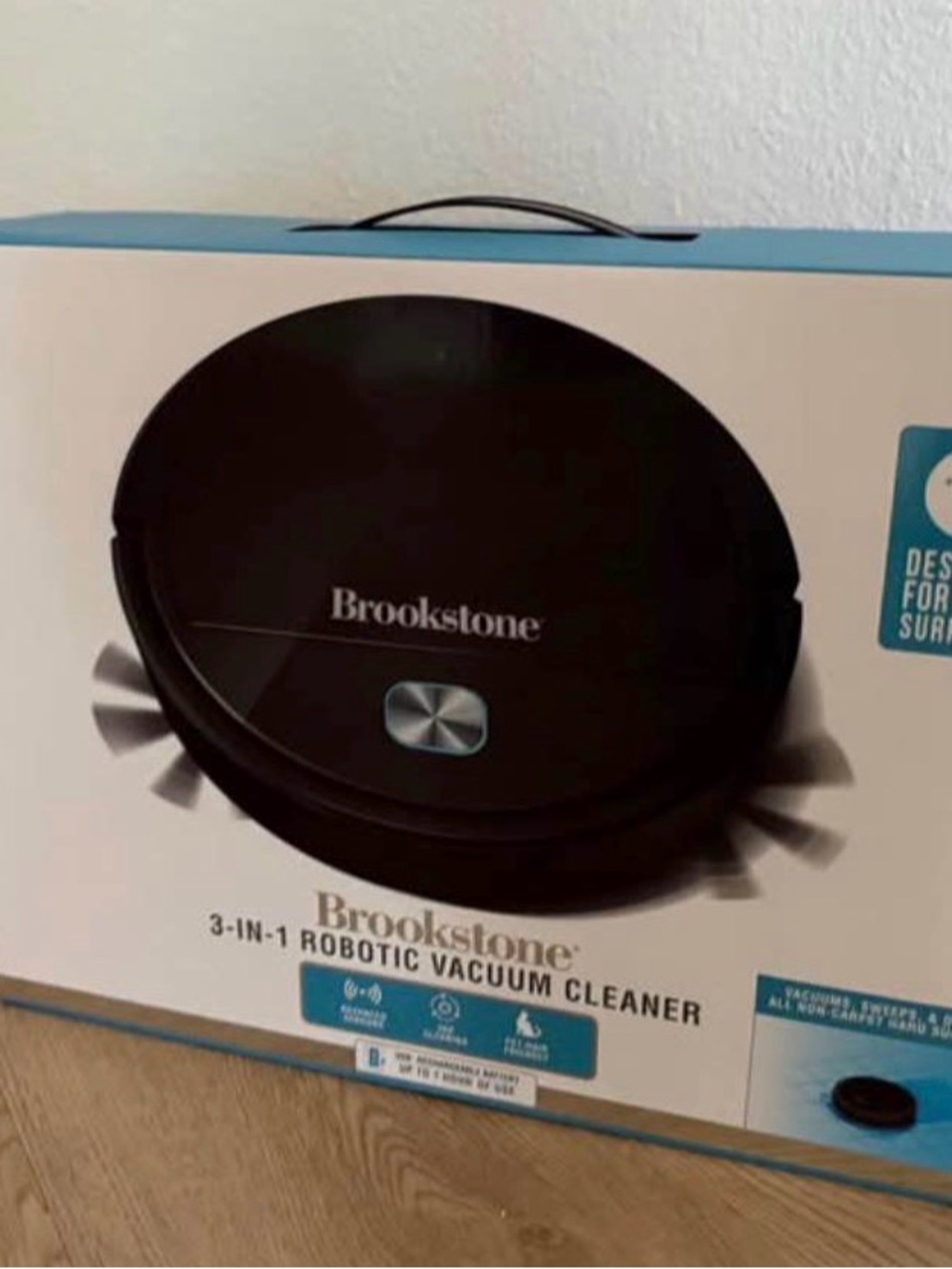 Brookstone Black 3-in-1 Robot Vacuum